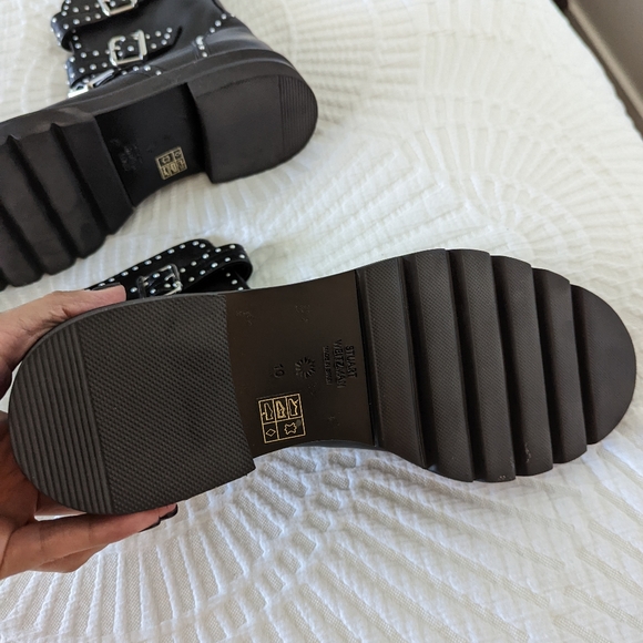 Stuart Weitzman "Jesse" Boots Size 40 Black with Stud Details - Picture 3 of 3